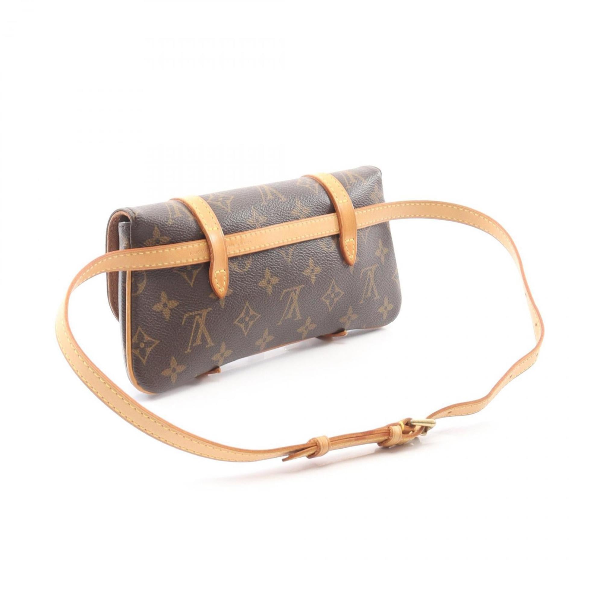 Louis Vuitton Brown Monogram Coated Canvas Leather Fanny Pack Handbag Pochette