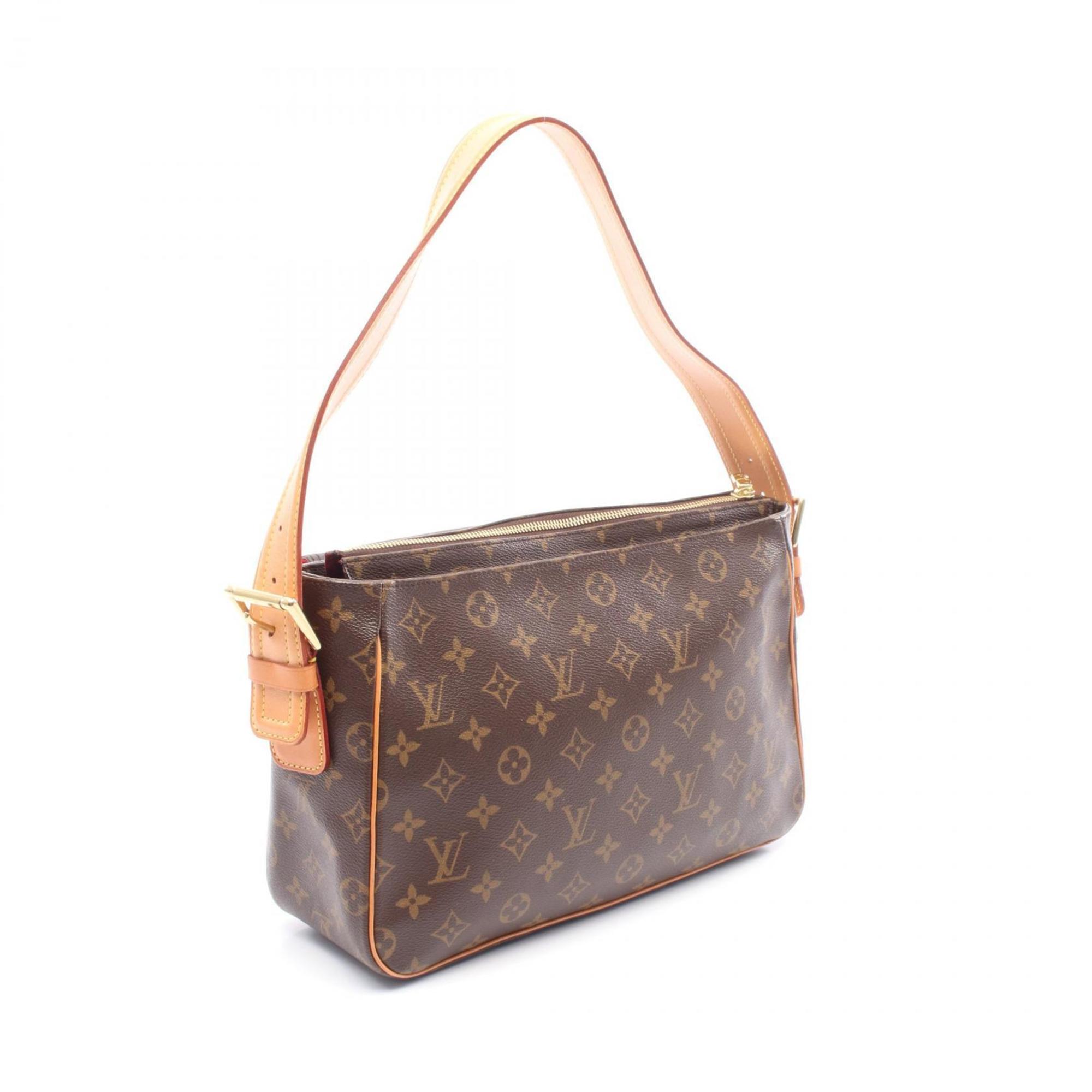 Louis Vuitton Monogram Brown Coated Canvas Leather Shoulder Bag