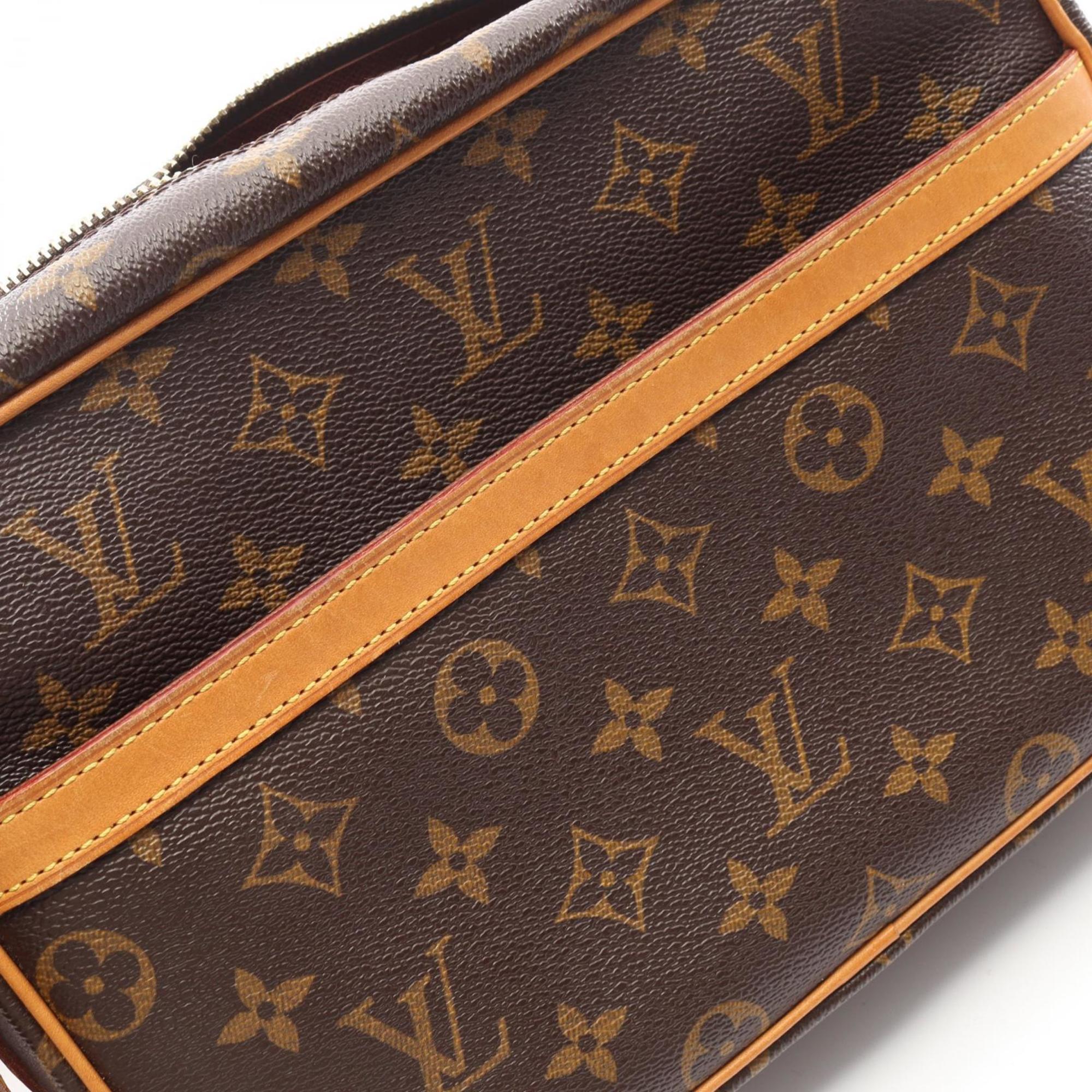 Louis Vuitton Monogram Brown Coated Canvas Leather Shoulder Bag