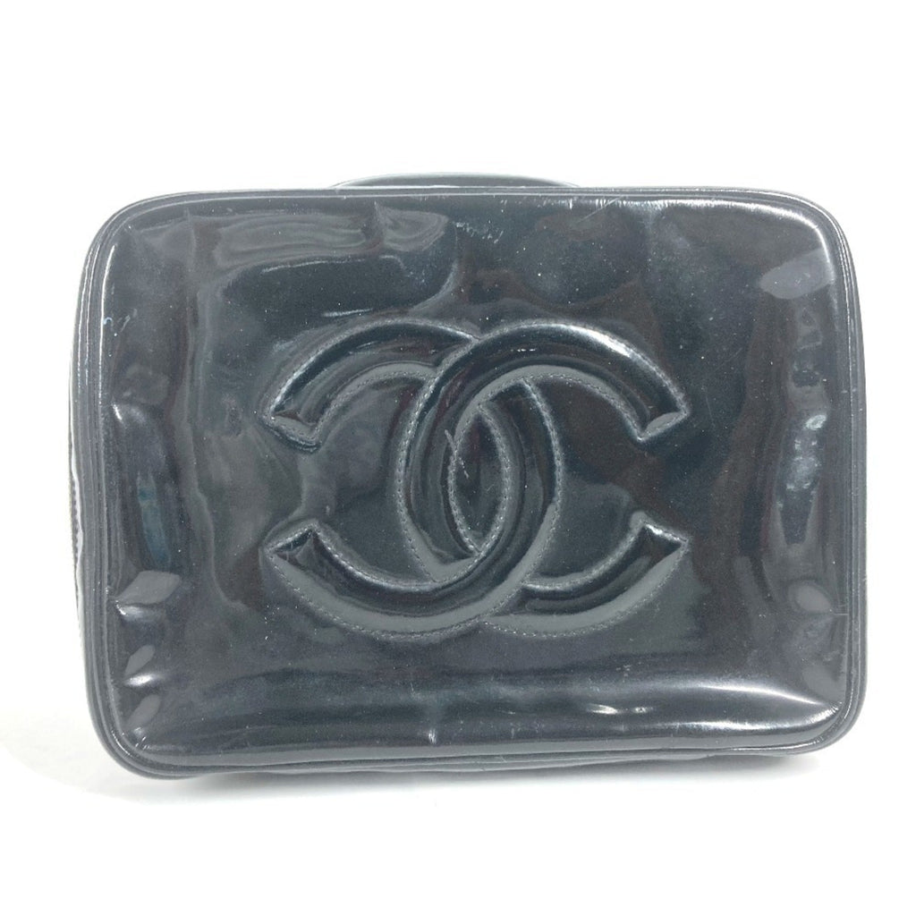 Chanel Black Leather Handbag Vanity Bag