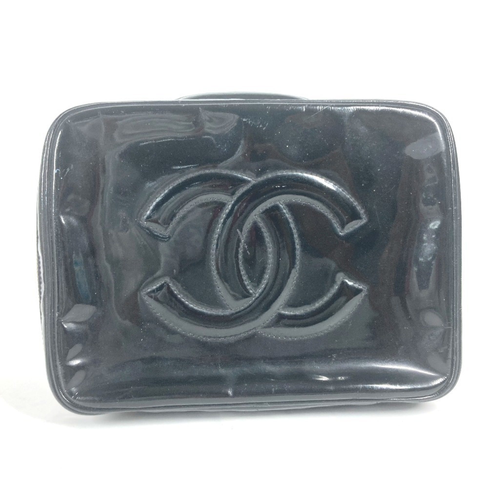 Chanel Black Leather Handbag Vanity Bag