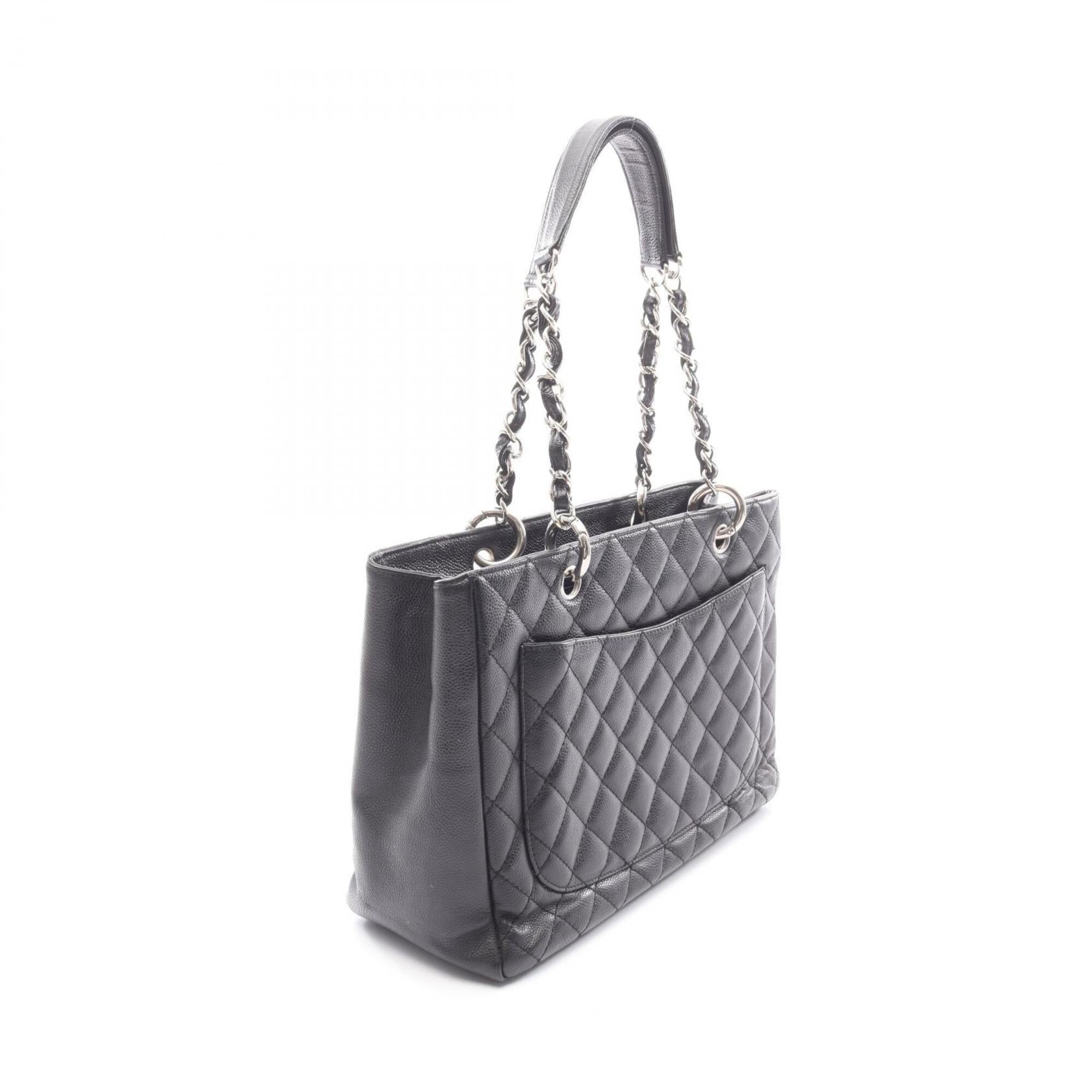 Chanel Black Grained Calfskin Handbag Tote Bag