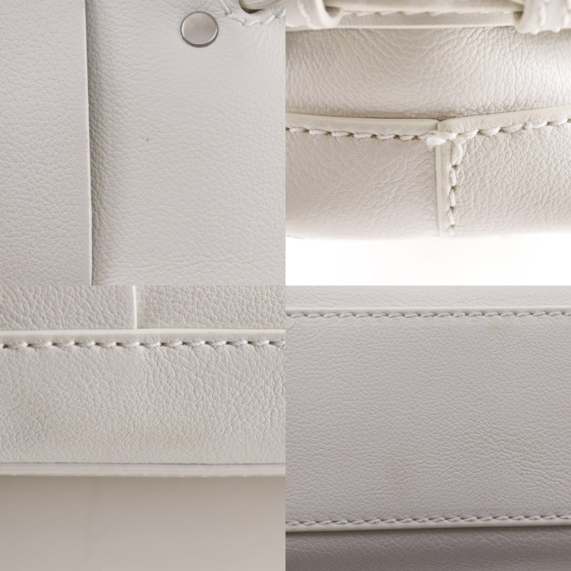 Bottega Veneta White Leather Handbag