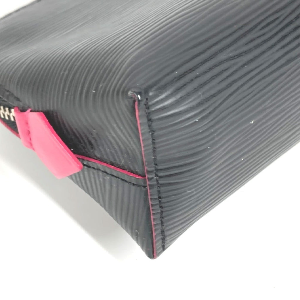 Louis Vuitton Black Noir Pink Epi Leather Pochette Pouch