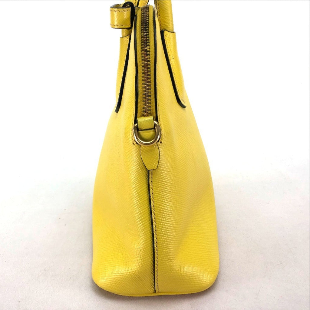 Prada Yellow Leather Handbag Shoulder Bag