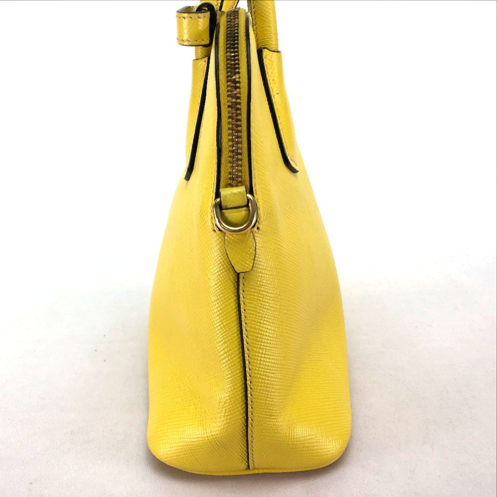 Prada Yellow Leather Handbag Shoulder Bag