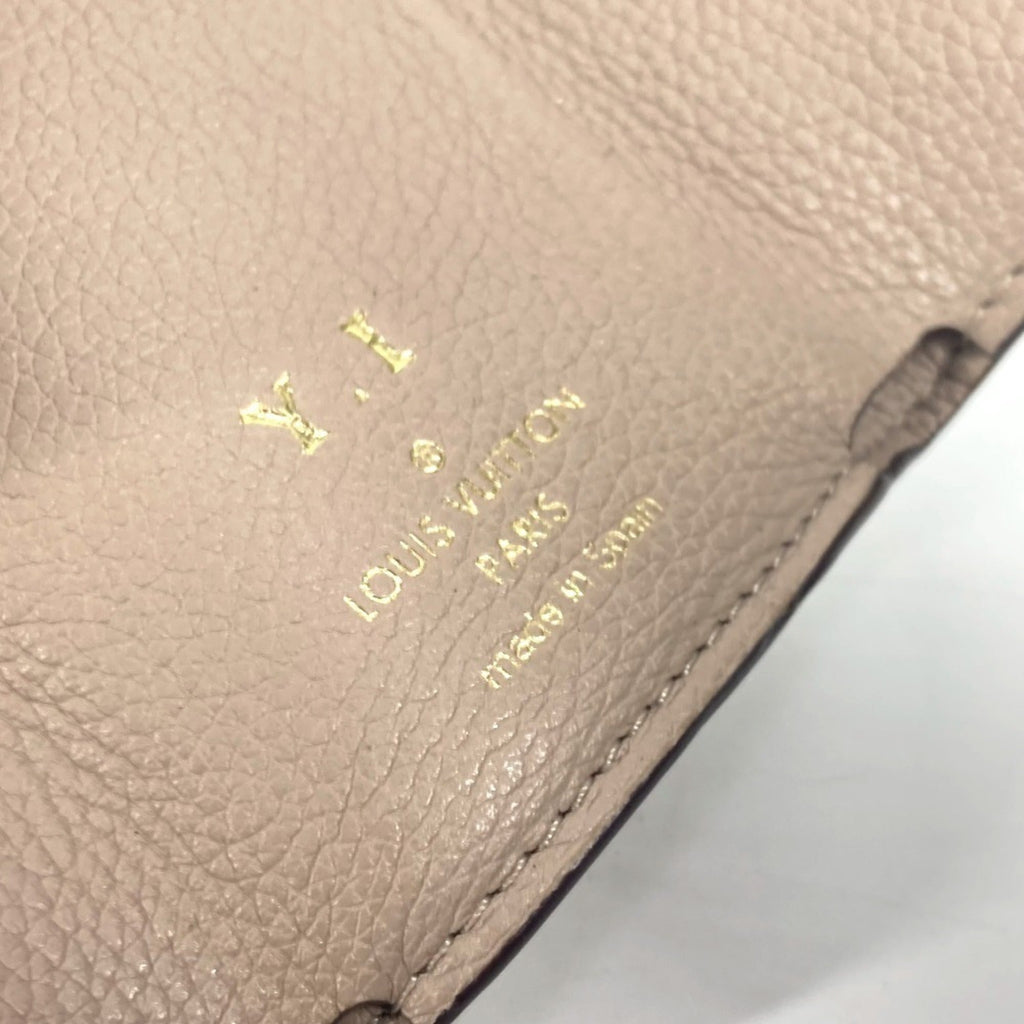 Louis Vuitton Beige Grayish Leather Wallet (Tri-Fold)