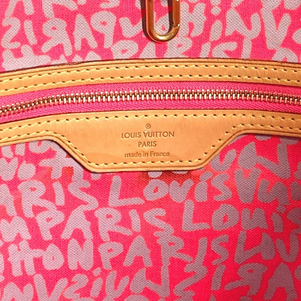 Louis Vuitton Fuchsia Pink Galle Pink Monogram Graffiti Shoulder Bag Tote Bag