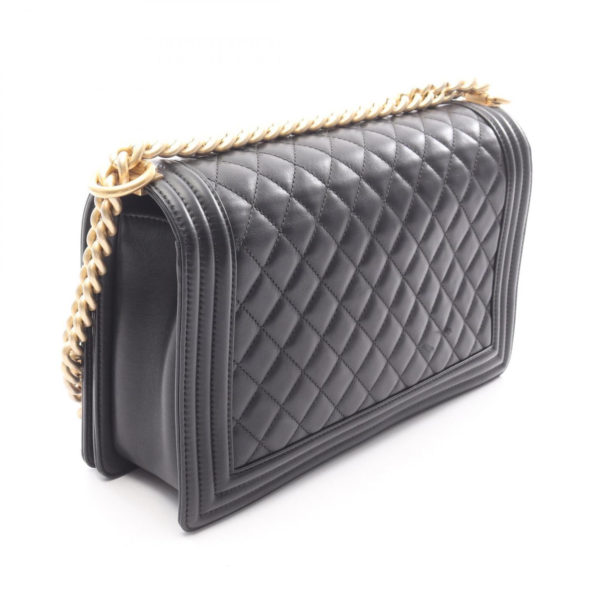 Chanel Black Leather Handbag Shoulder Bag