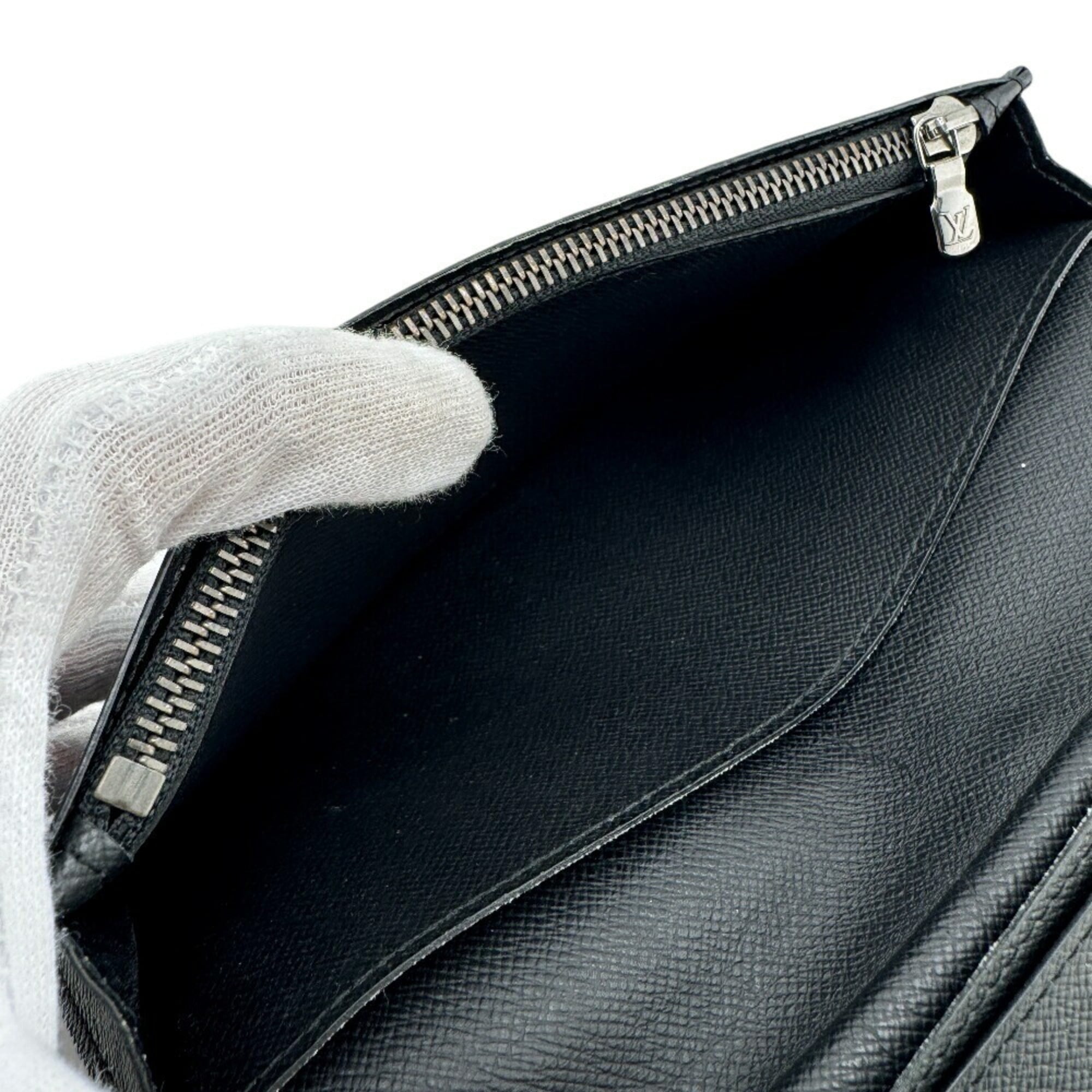Louis Vuitton Black Leather Long Wallet