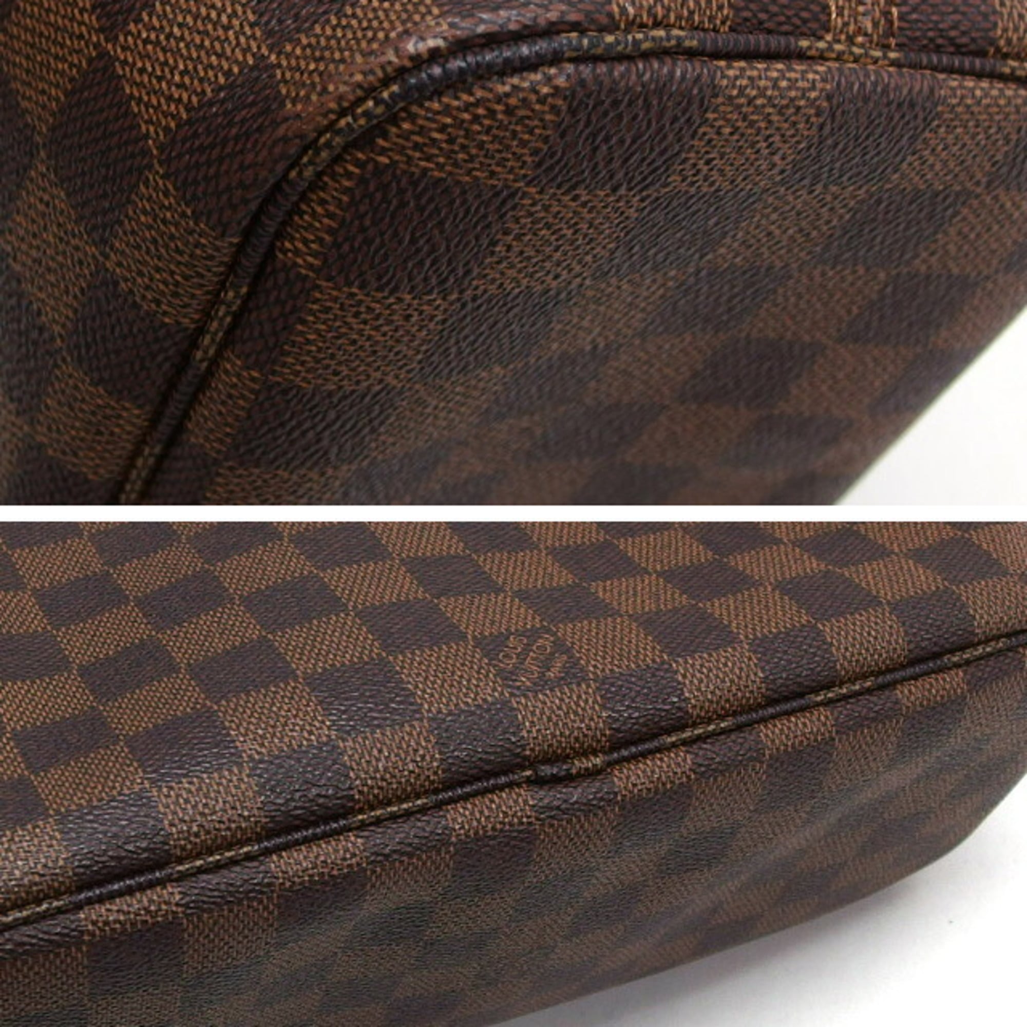 Louis Vuitton Brown Damier Canvas Leather Handbag Tote Bag