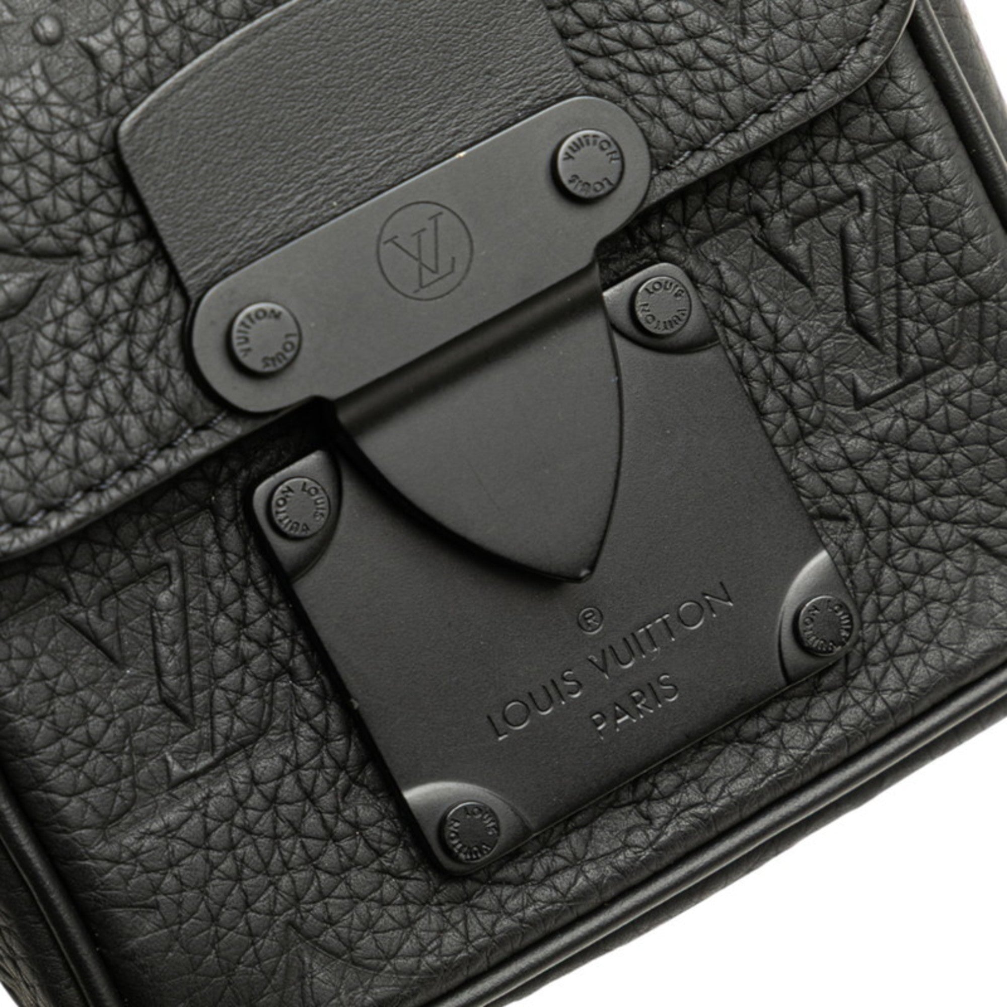 Louis Vuitton Taurillon Black Leather Handbag Shoulder Bag