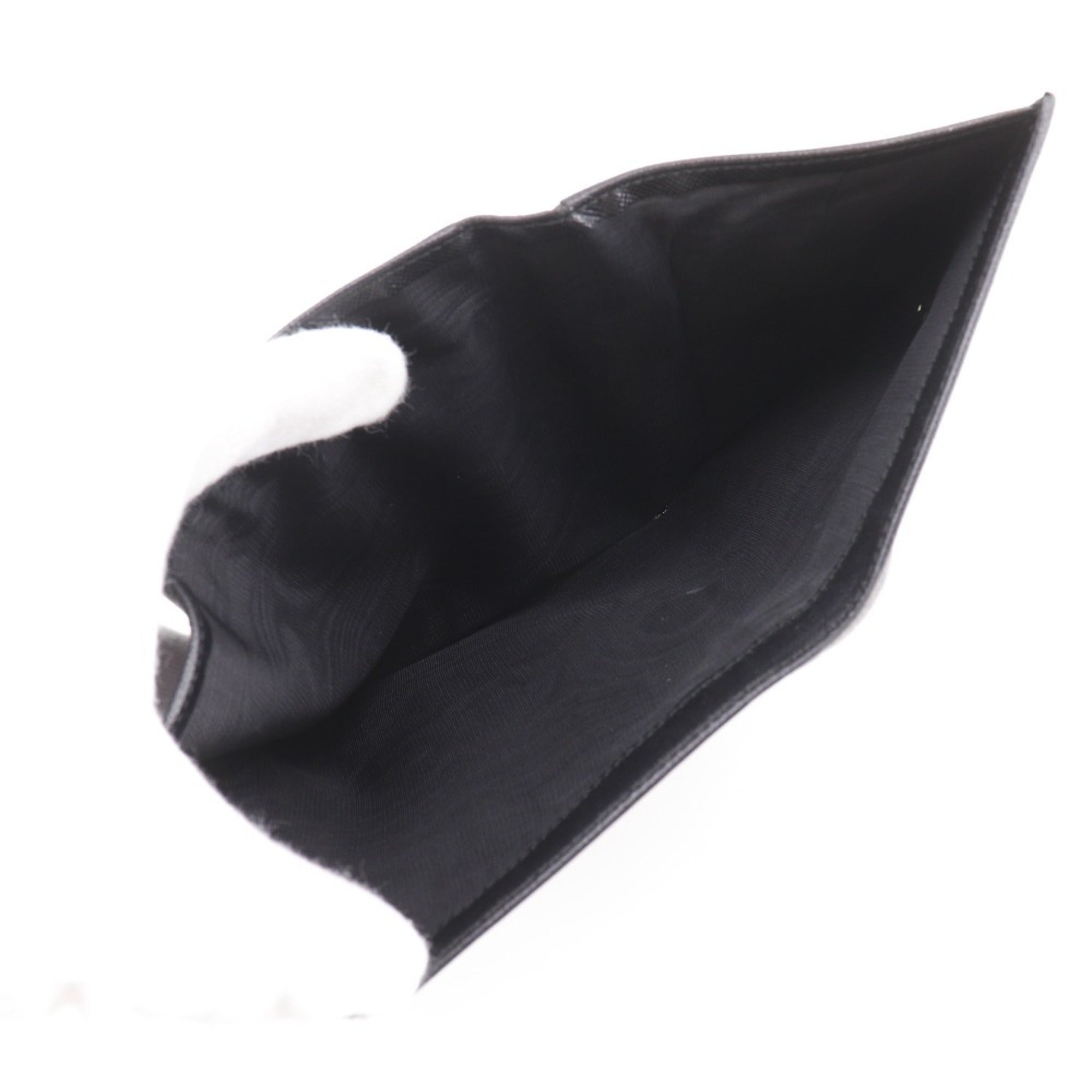 Prada Black Nero Saffiano Triangle Wallet (Bi-Fold)