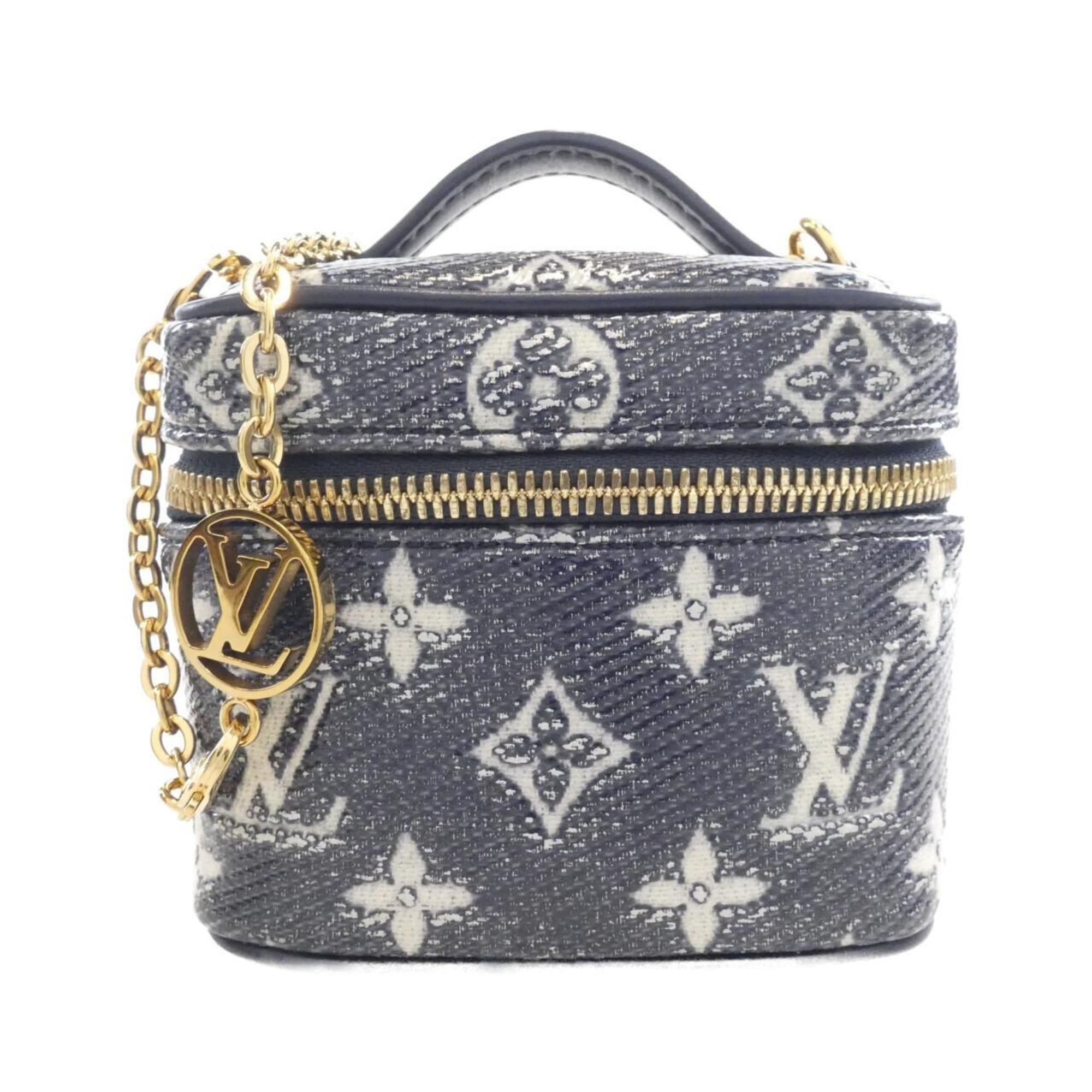 Louis Vuitton Navy White Cotton Shoulder Bag