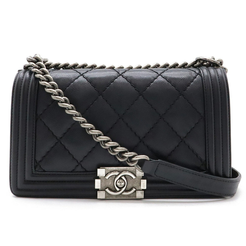 Chanel Wild Stitch Black Leather Shoulder Bag
