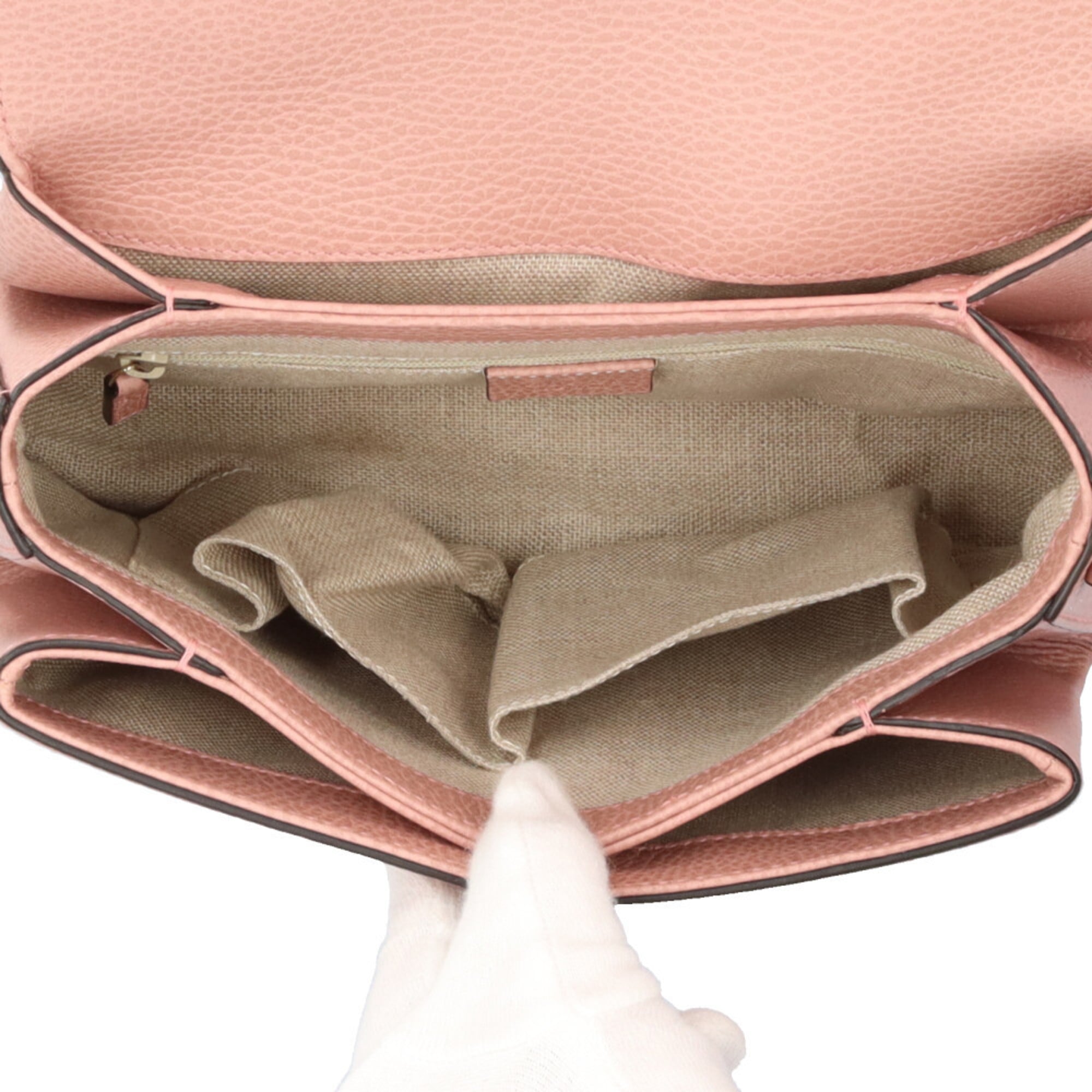 Gucci Pink Leather Shoulder Bag (Pre-Owned)
