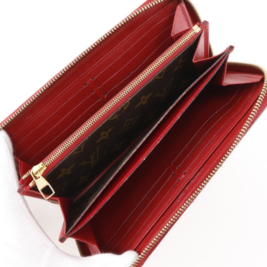 Louis Vuitton Monogram Brown Cerise Red Color Monogram Long Wallet