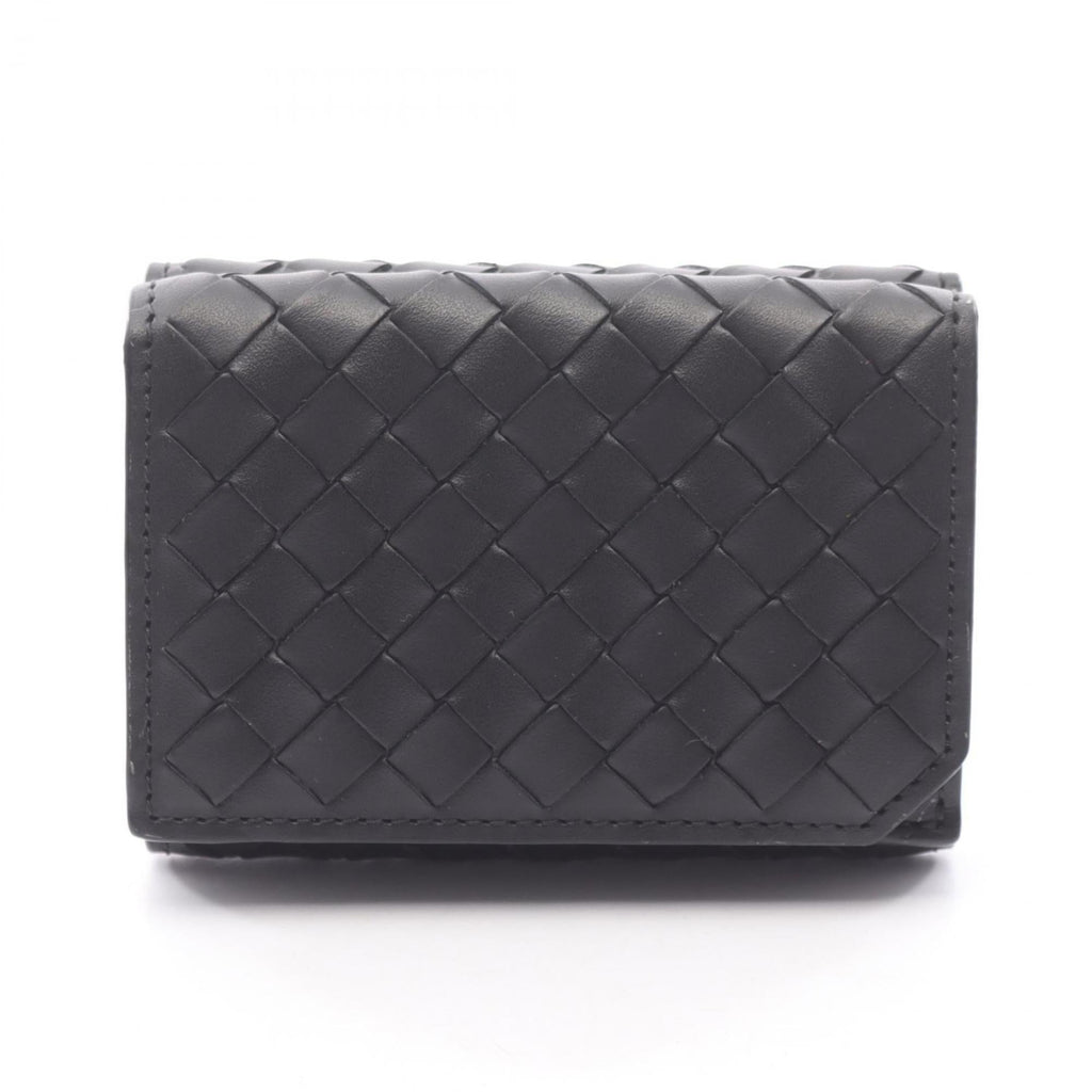 Bottega Veneta Black Intrecciato Wallet (Tri-Fold)