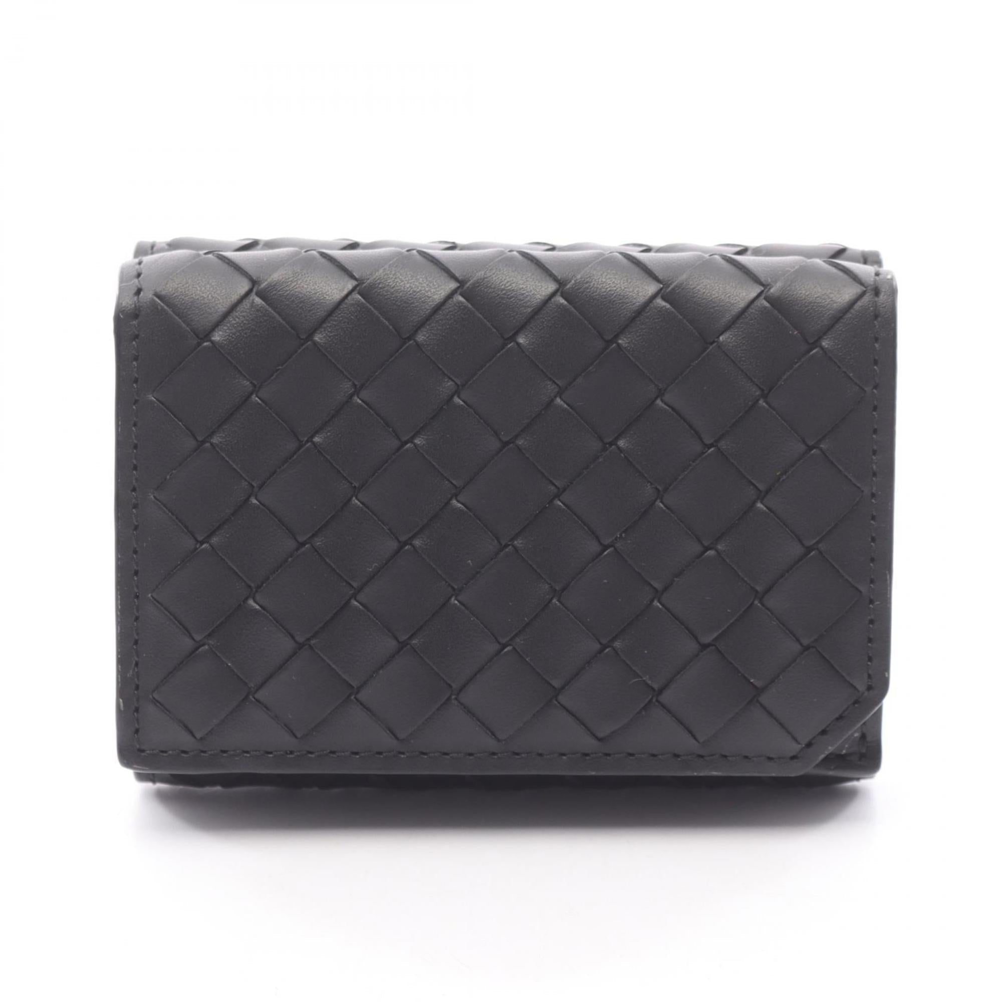 Bottega Veneta Black Intrecciato Wallet (Tri-Fold)