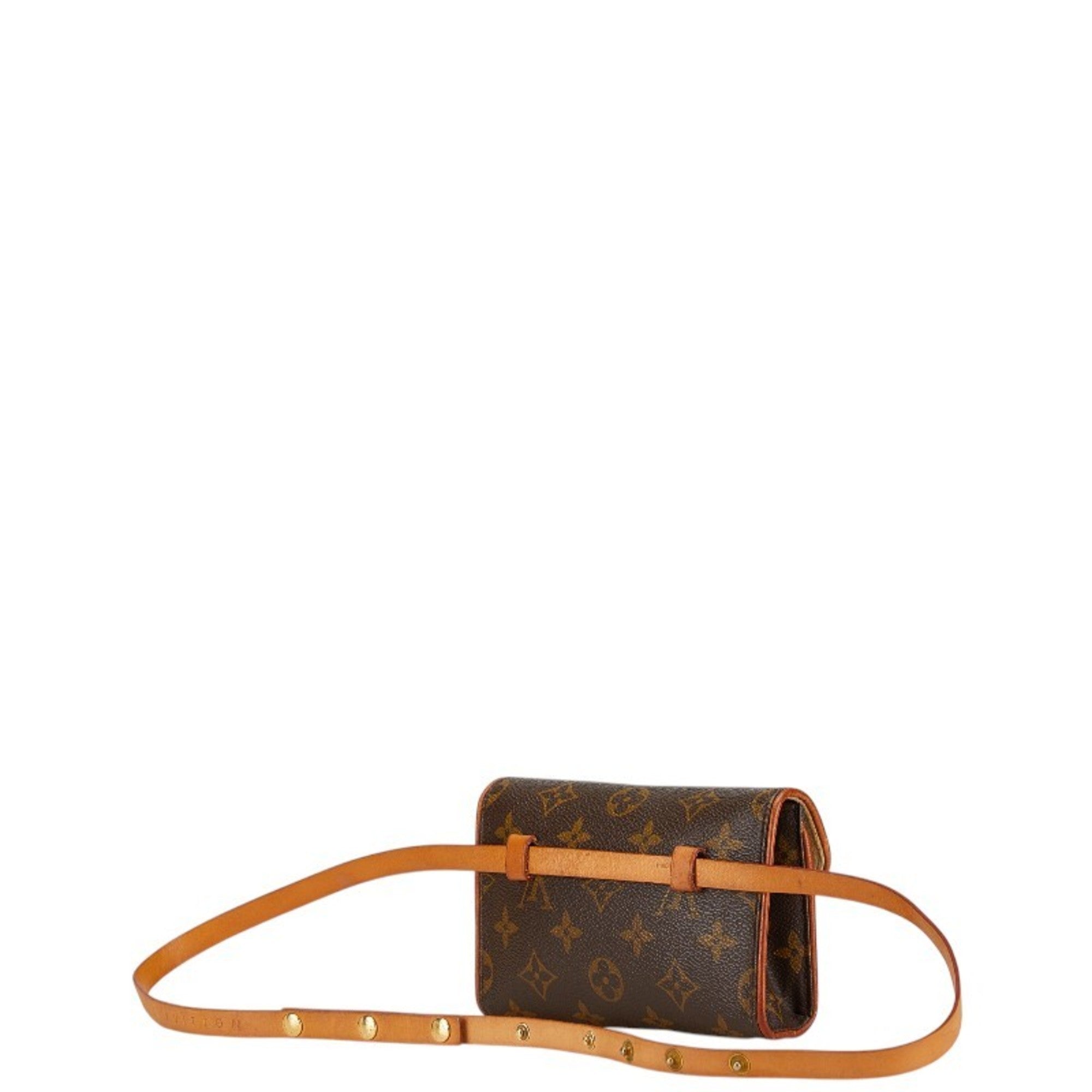 Louis Vuitton Brown Pvc Leather Pochette Sling Bag