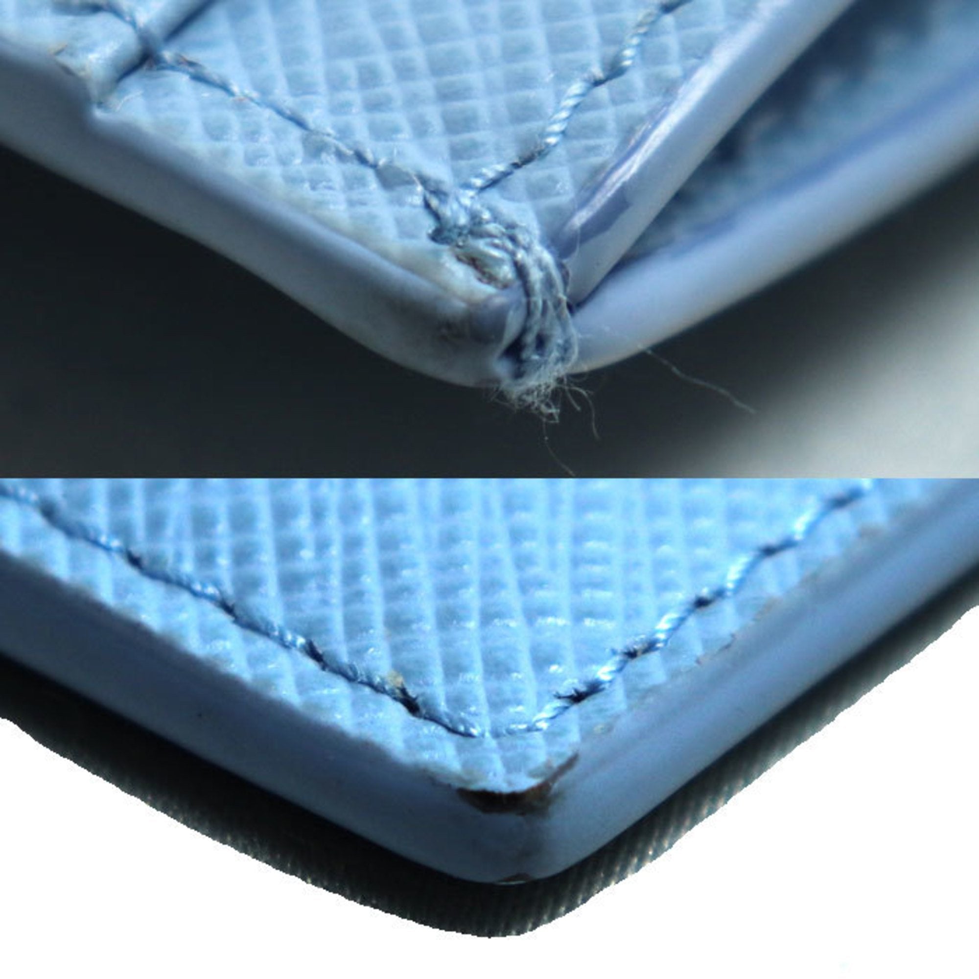 Prada Light Blue Leather Coin Purse/Coin Case