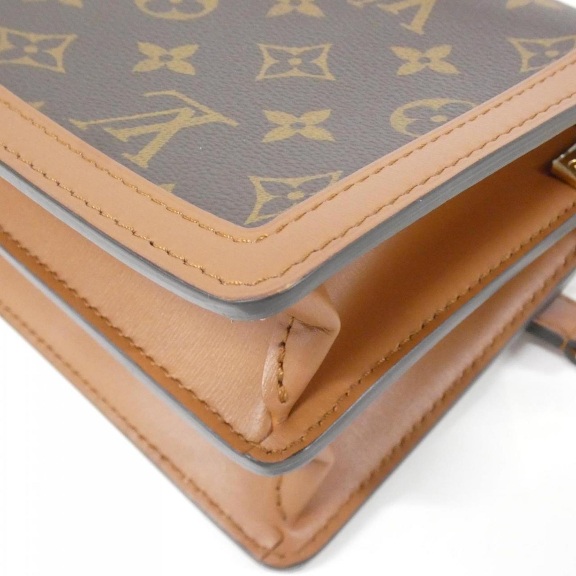 Louis Vuitton Marron Coated Canvas Leather Shoulder Bag
