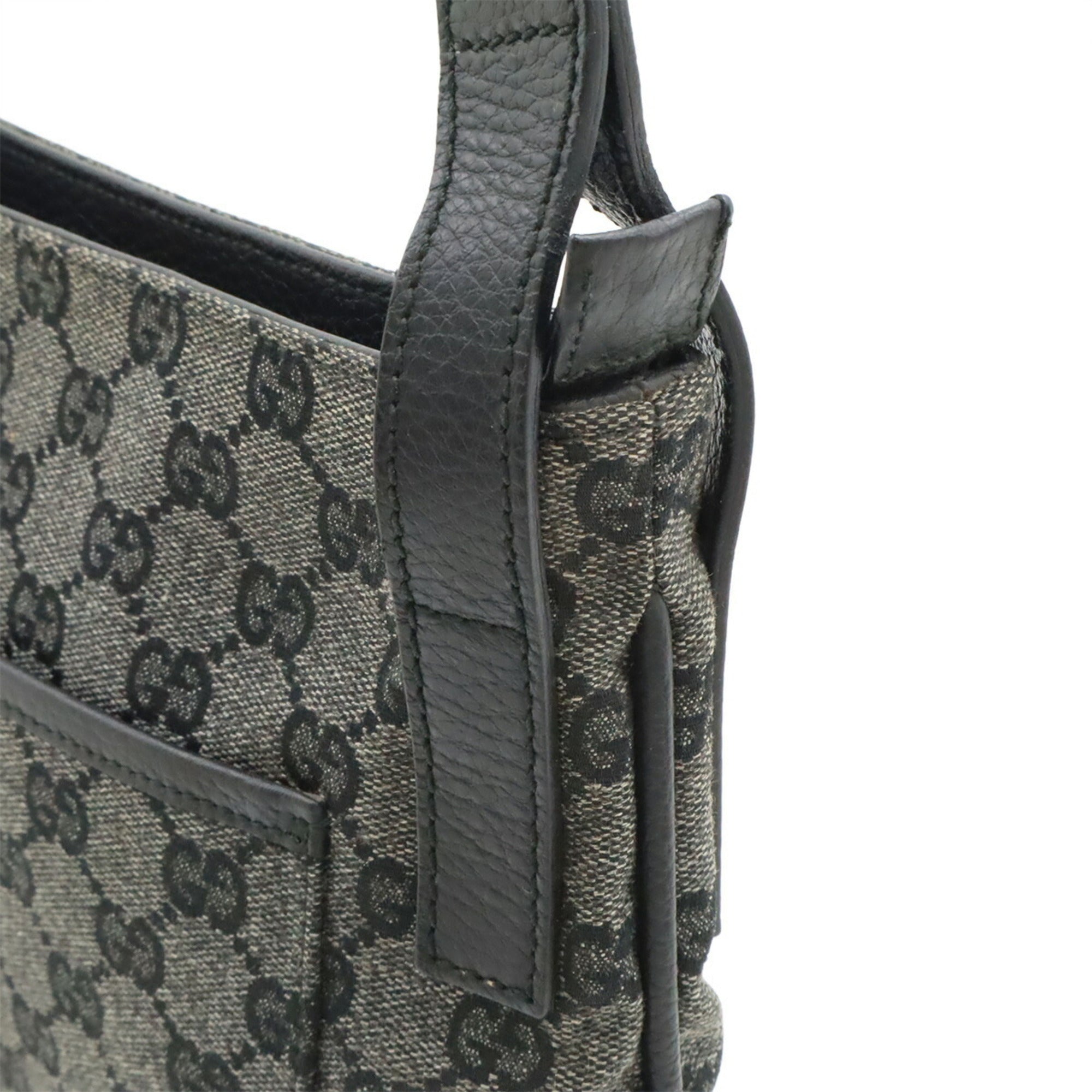 Gucci Dark Gray Gg Canvas Shoulder Bag (Pre-Owned)