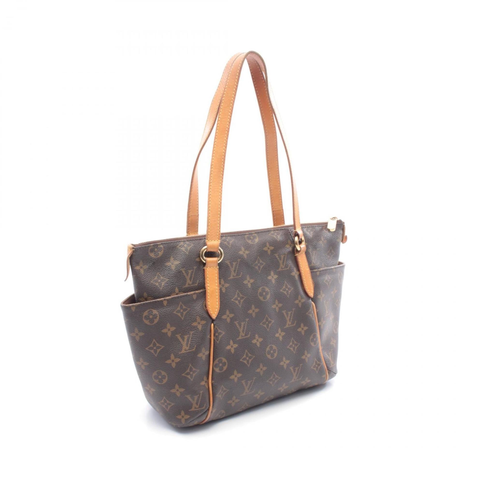 Louis Vuitton Brown Coated Canvas Leather Handbag Tote Bag