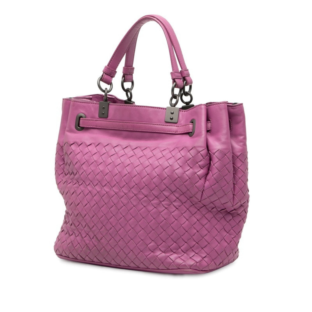Bottega Veneta Purple Leather Handbag Shoulder Bag