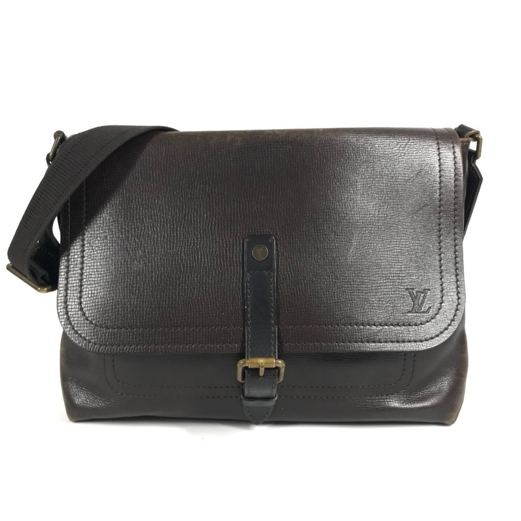 Louis Vuitton Brown Coffee Utah Leather Messenger Bag Shoulder Bag