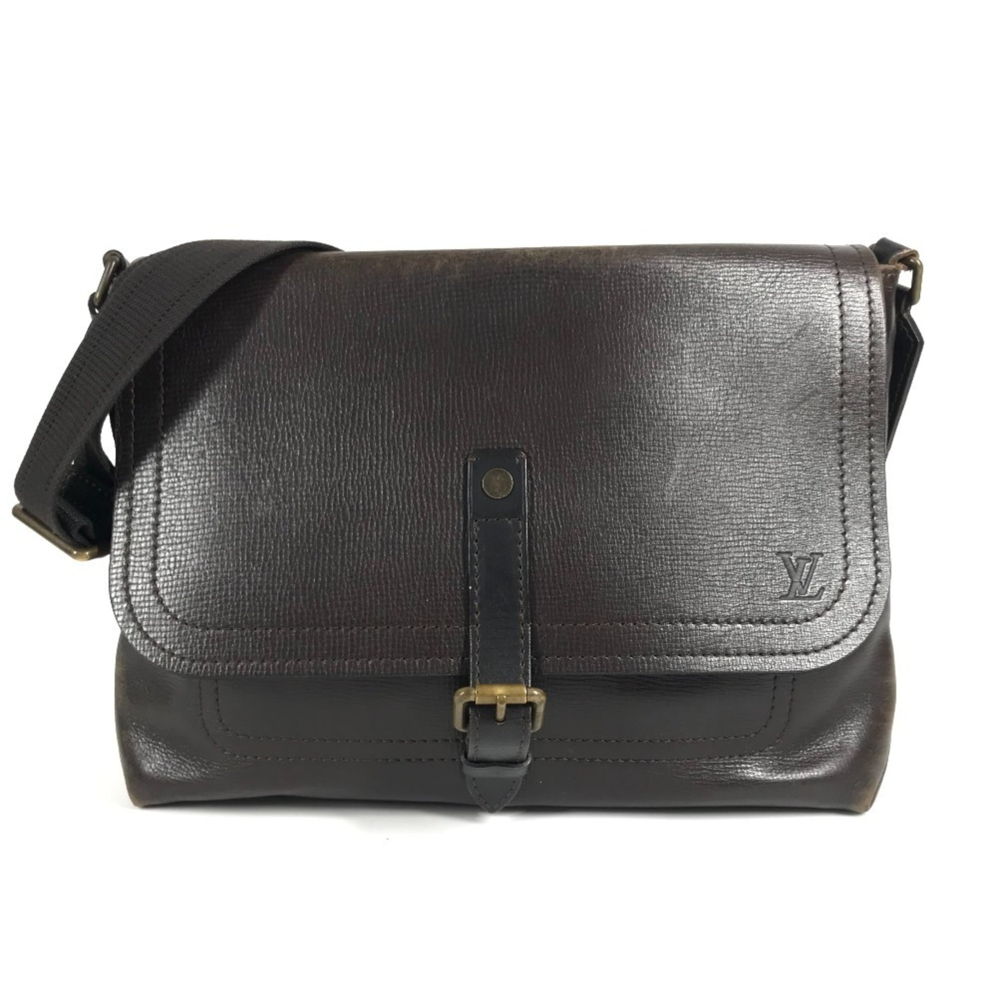 Louis Vuitton Brown Coffee Utah Leather Messenger Bag Shoulder Bag