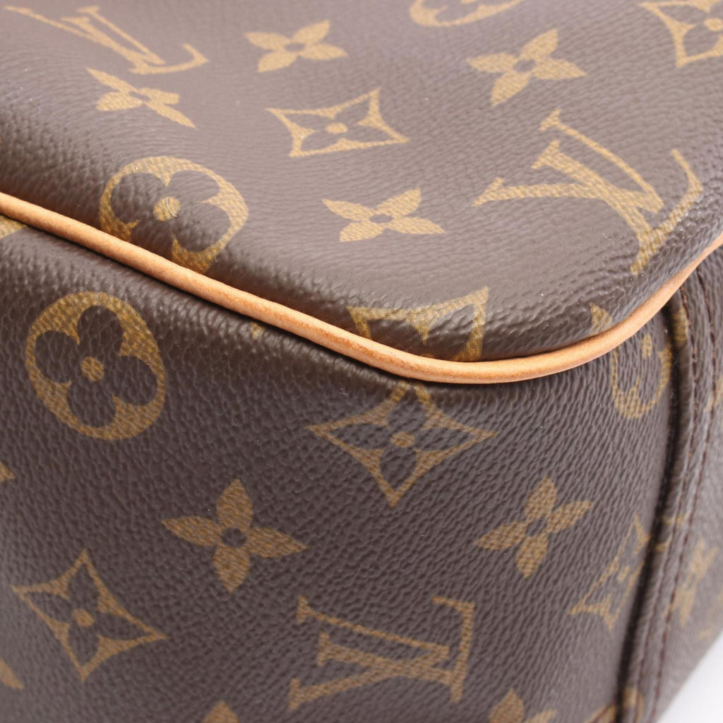 Louis Vuitton Monogram Brown Coated Canvas Leather Handbag