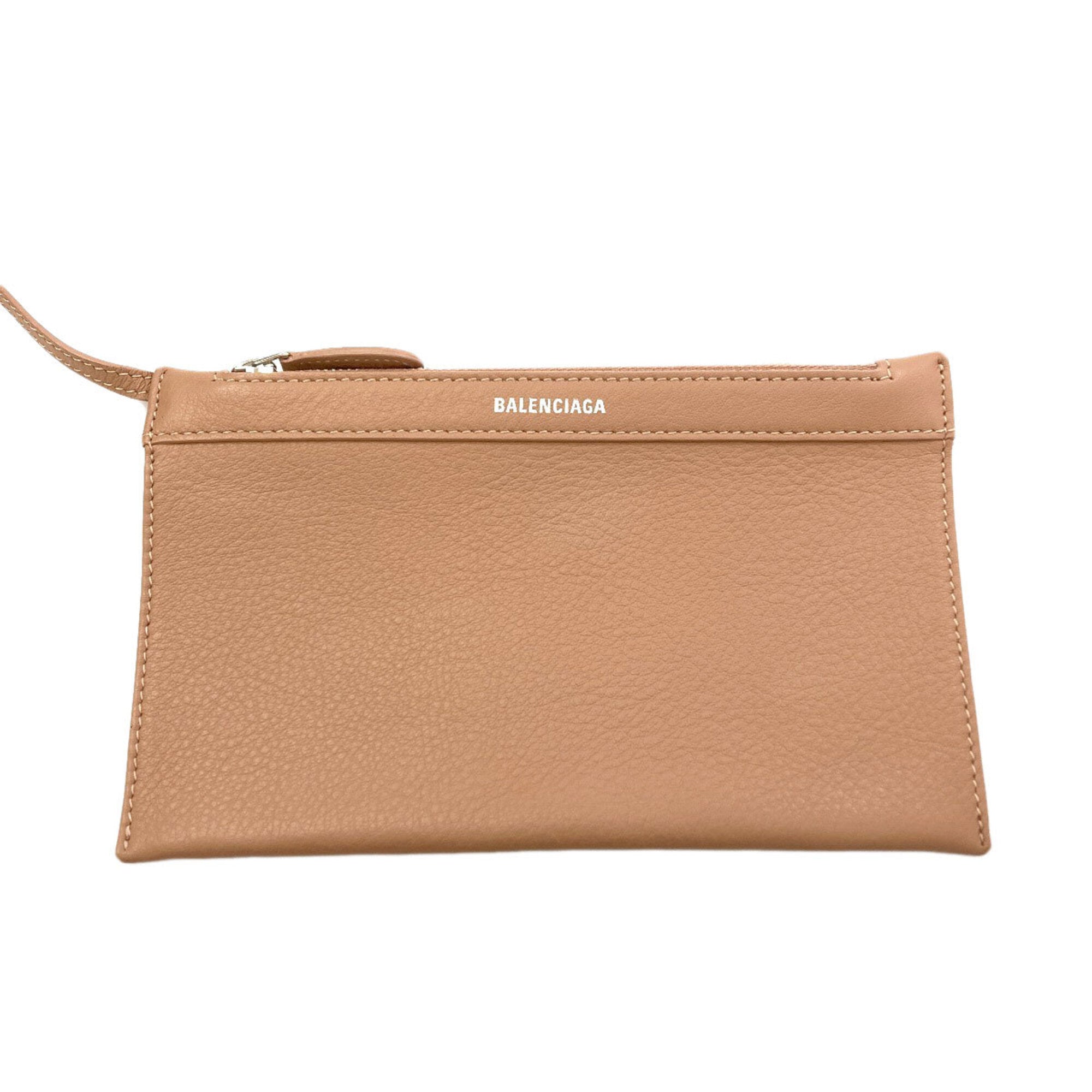 Balenciaga Brown Leather Handbag Pouch