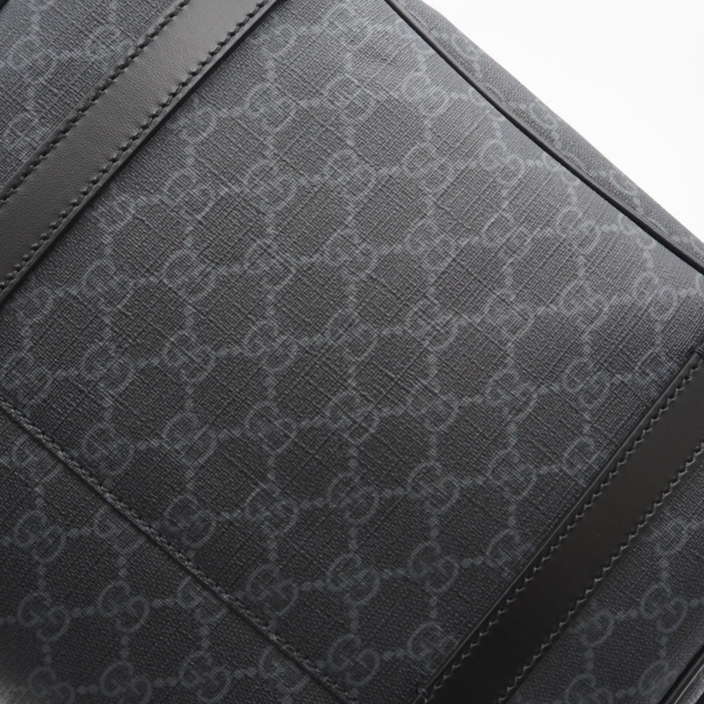Gucci Black Gray Coated Canvas Messenger Bag Shoulder Bag (Pre-Owned)