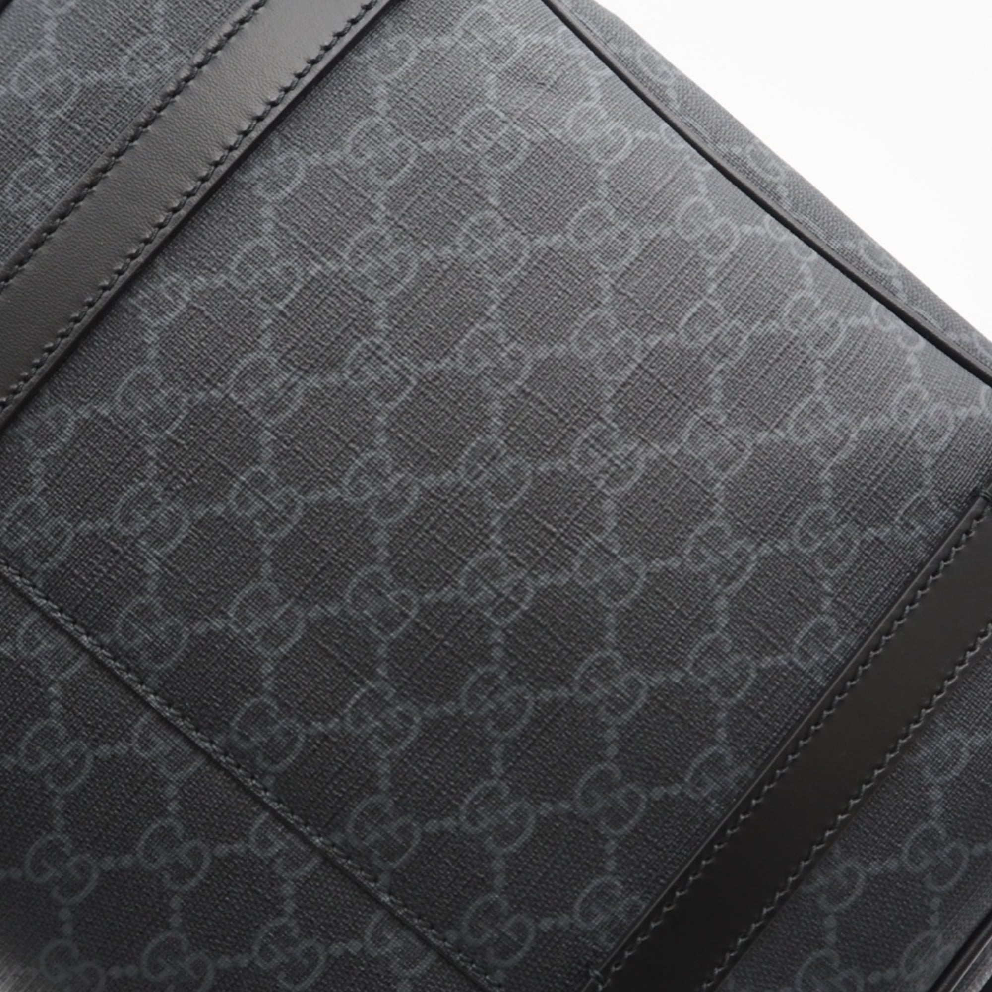 Gucci Black Gray Coated Canvas Messenger Bag Shoulder Bag (Pre-Owned)