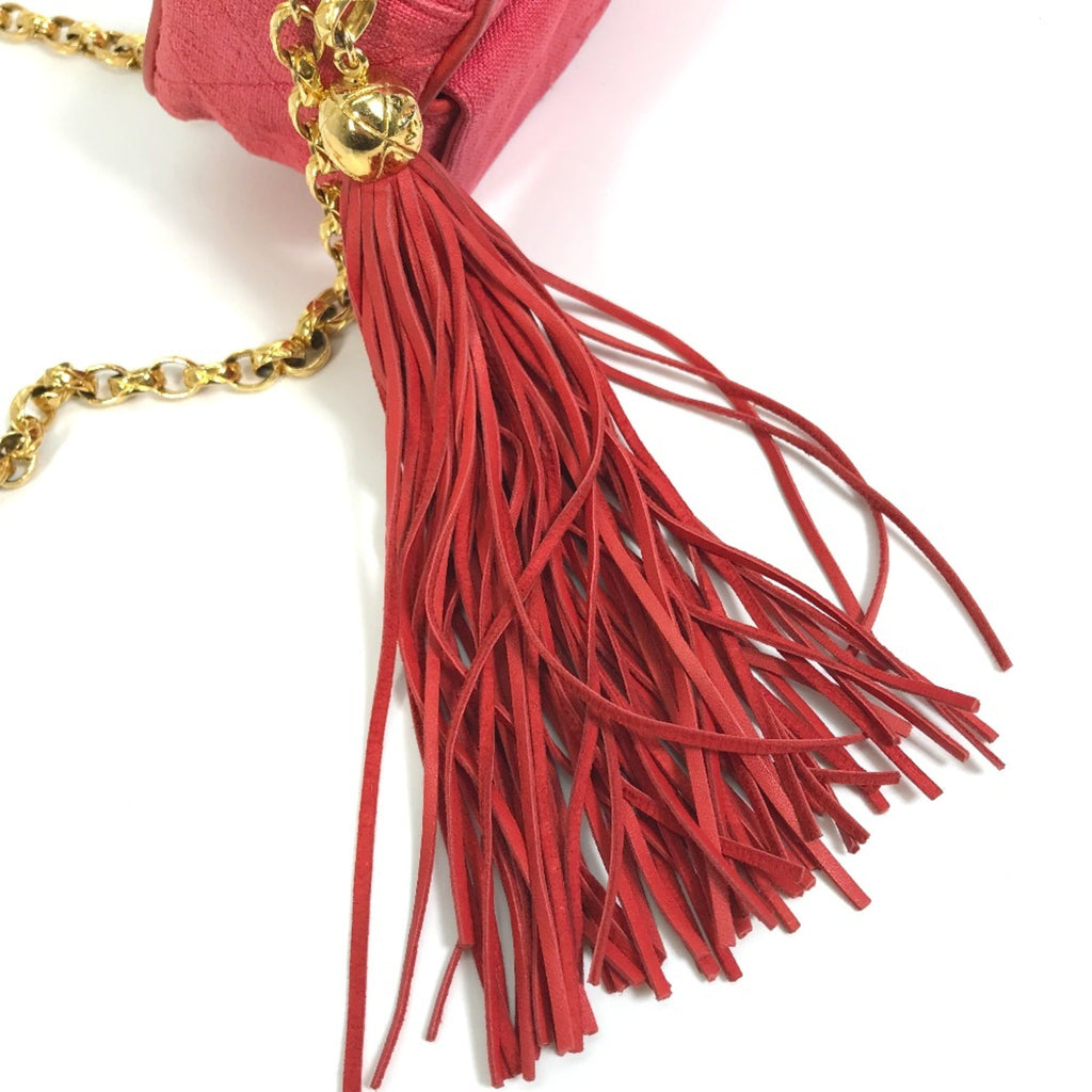 Chanel Red Cloth Shoulder Bag