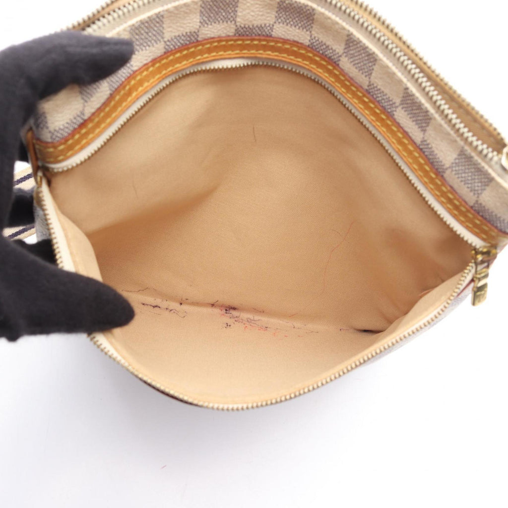 Louis Vuitton White Coated Canvas Leather Shoulder Bag
