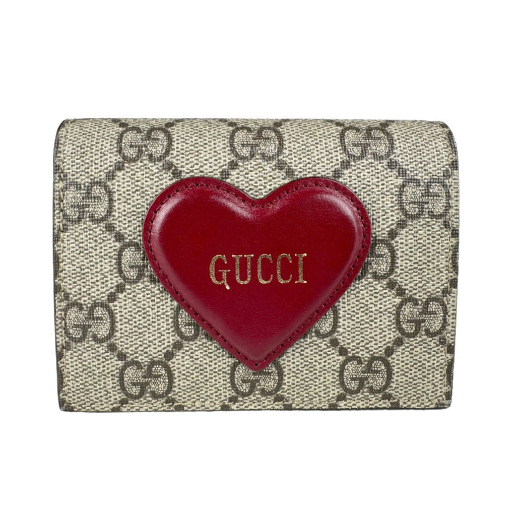 Gucci Brown Dark Red Gg Supreme Long Wallet (Bi-Fold) (Pre-Owned)
