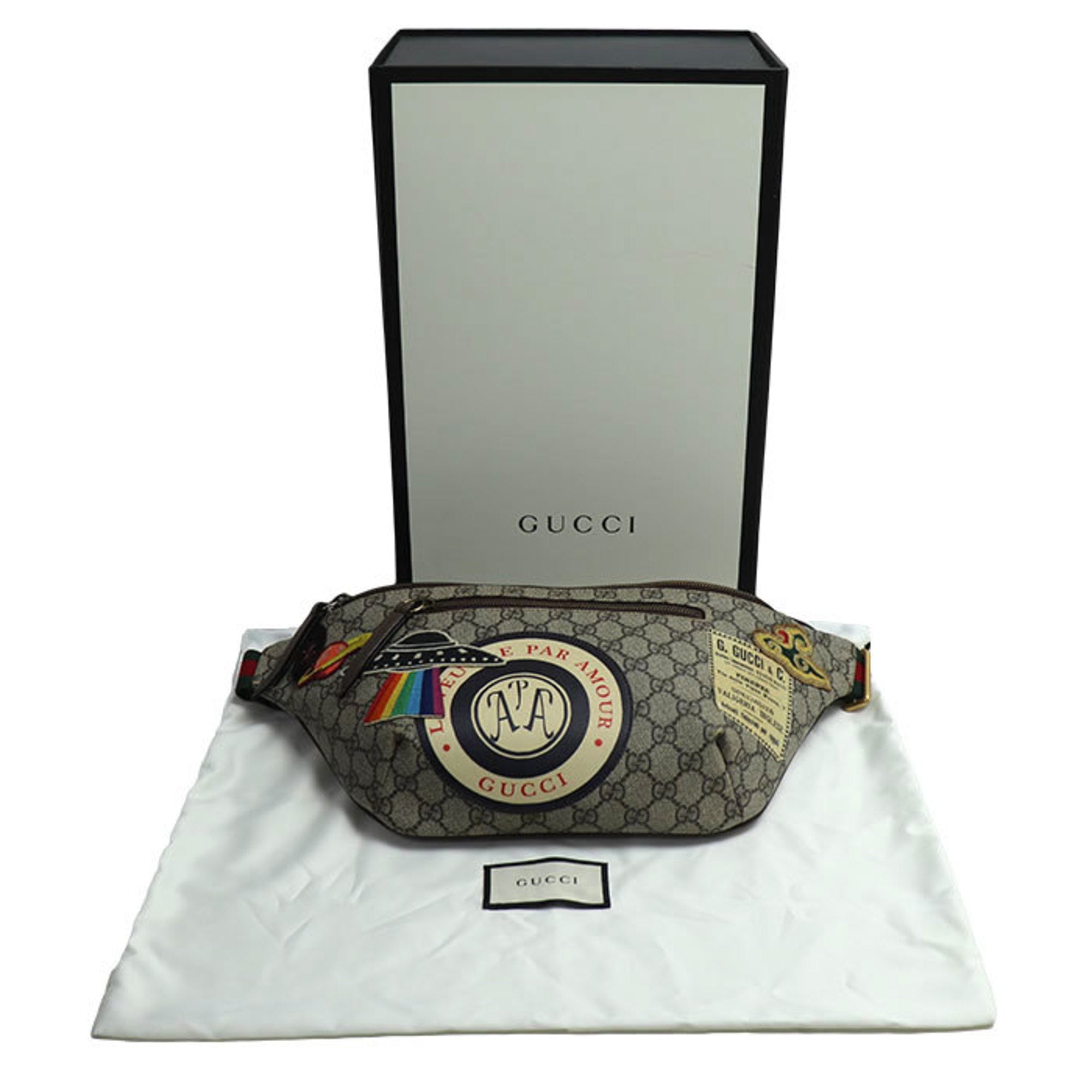 Gucci Beige Gg Supreme Leather Fanny Pack (Pre-Owned)