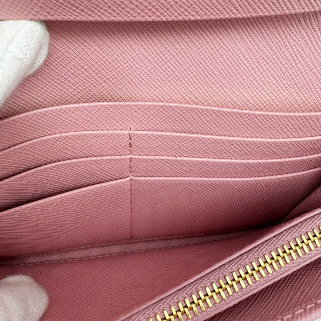 Prada Saffiano Pink Saffiano Long Wallet (Bi-Fold)