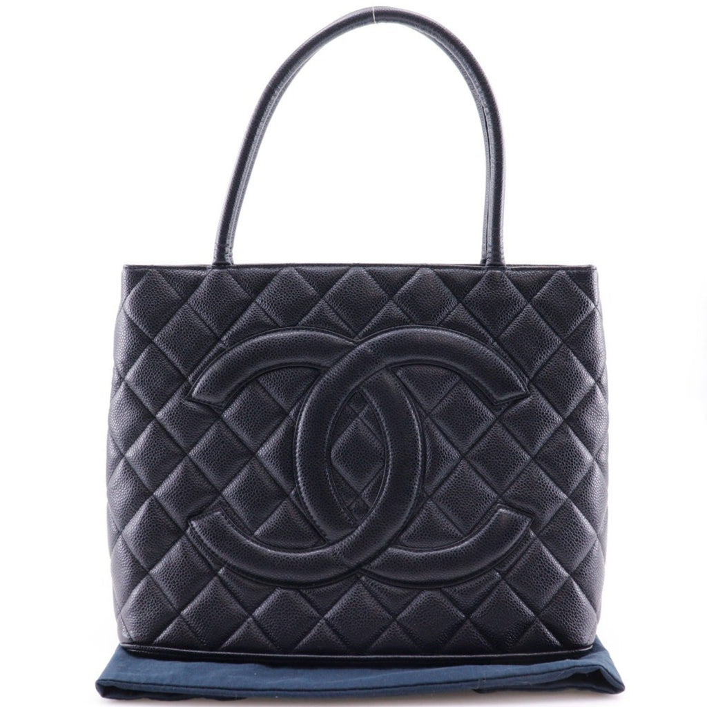Chanel Caviar Skin Black Caviar Leather Tote Bag