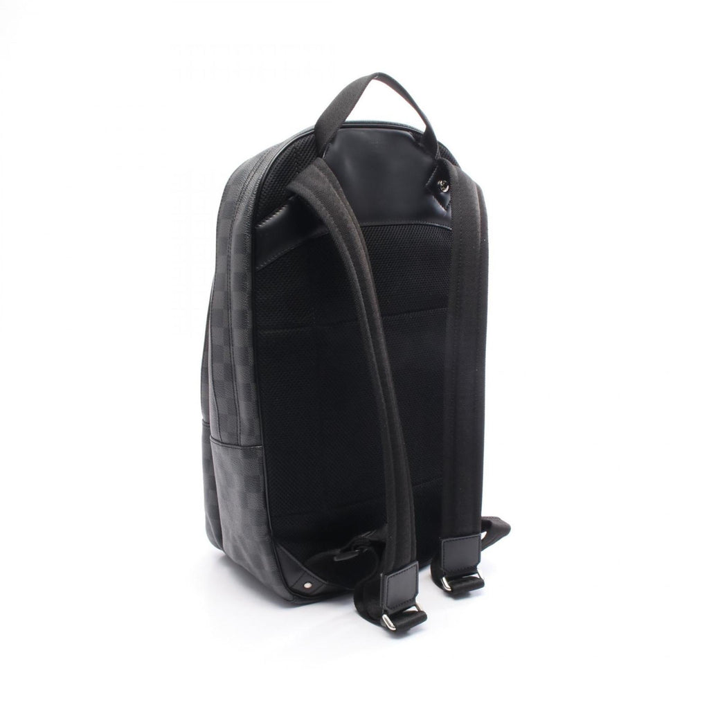 Louis Vuitton Black Coated Canvas Leather Backpack