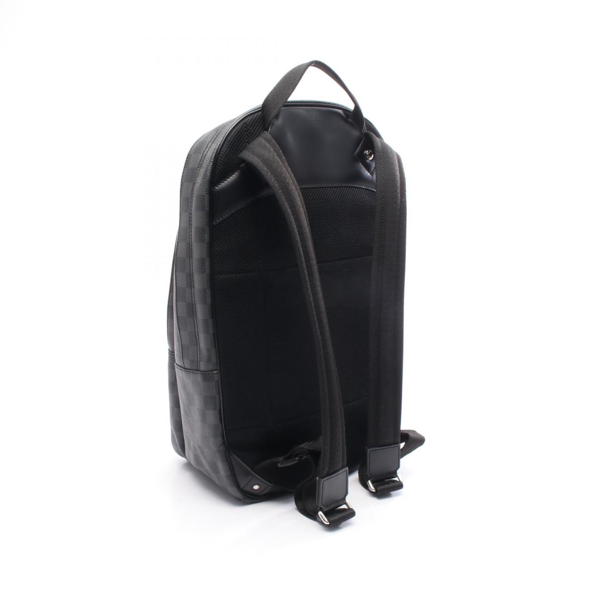 Louis Vuitton Black Coated Canvas Leather Backpack