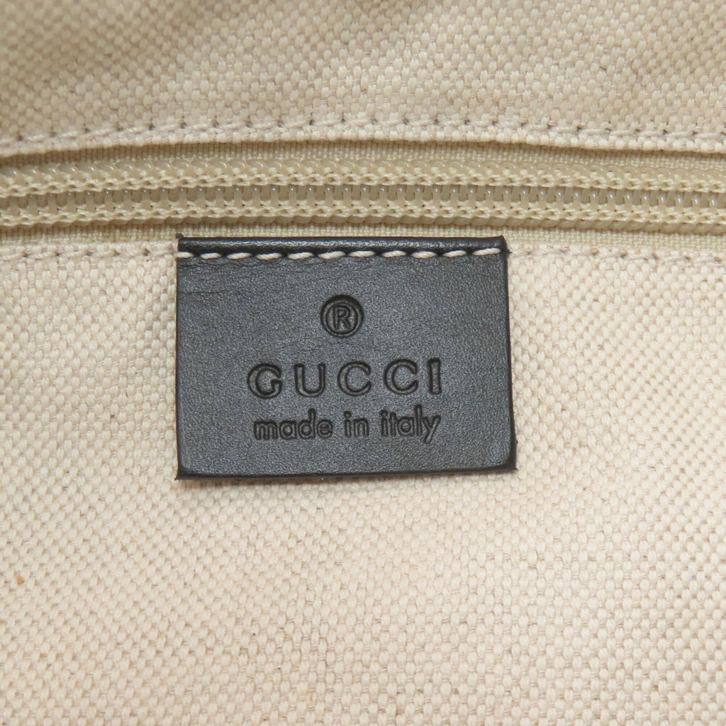 Gucci Gray Canvas Leather Tote Bag (Pre-Owned)