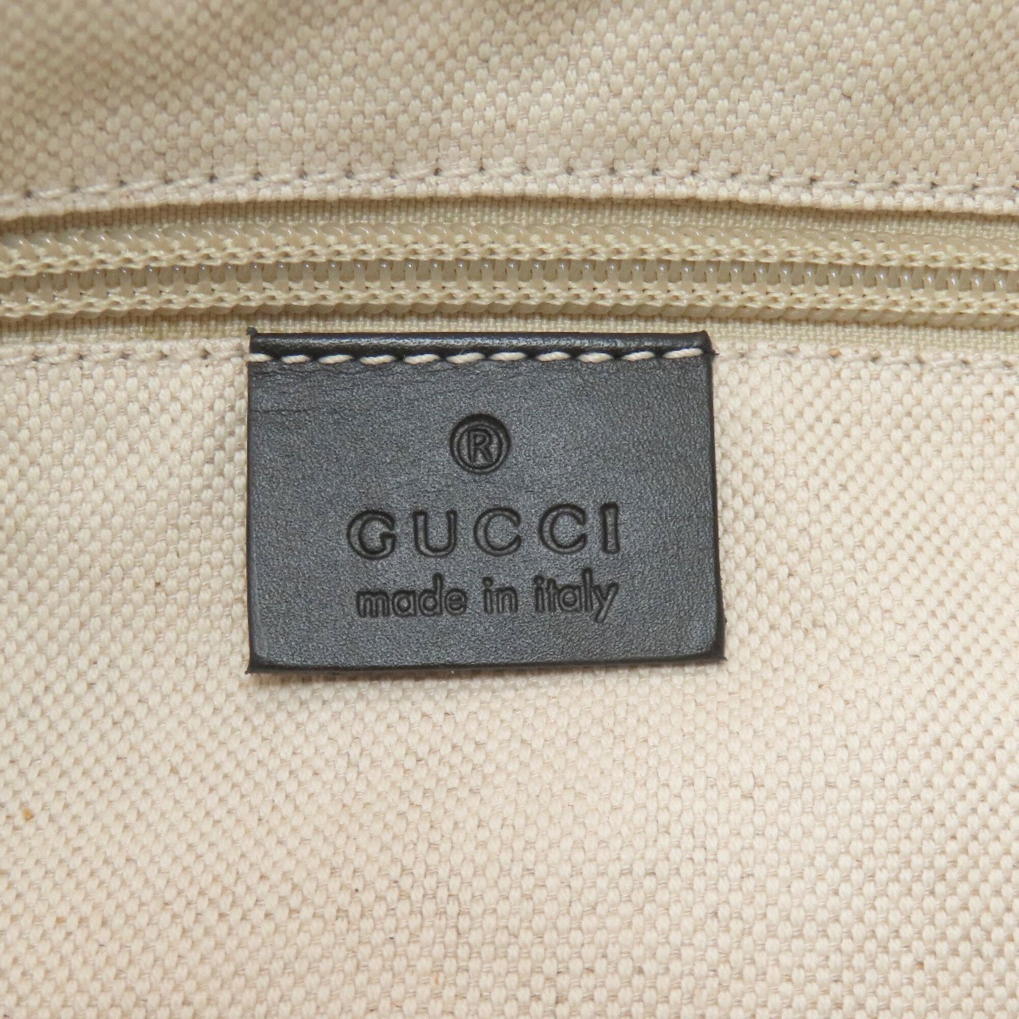 Gucci Gray Canvas Leather Tote Bag (Pre-Owned)