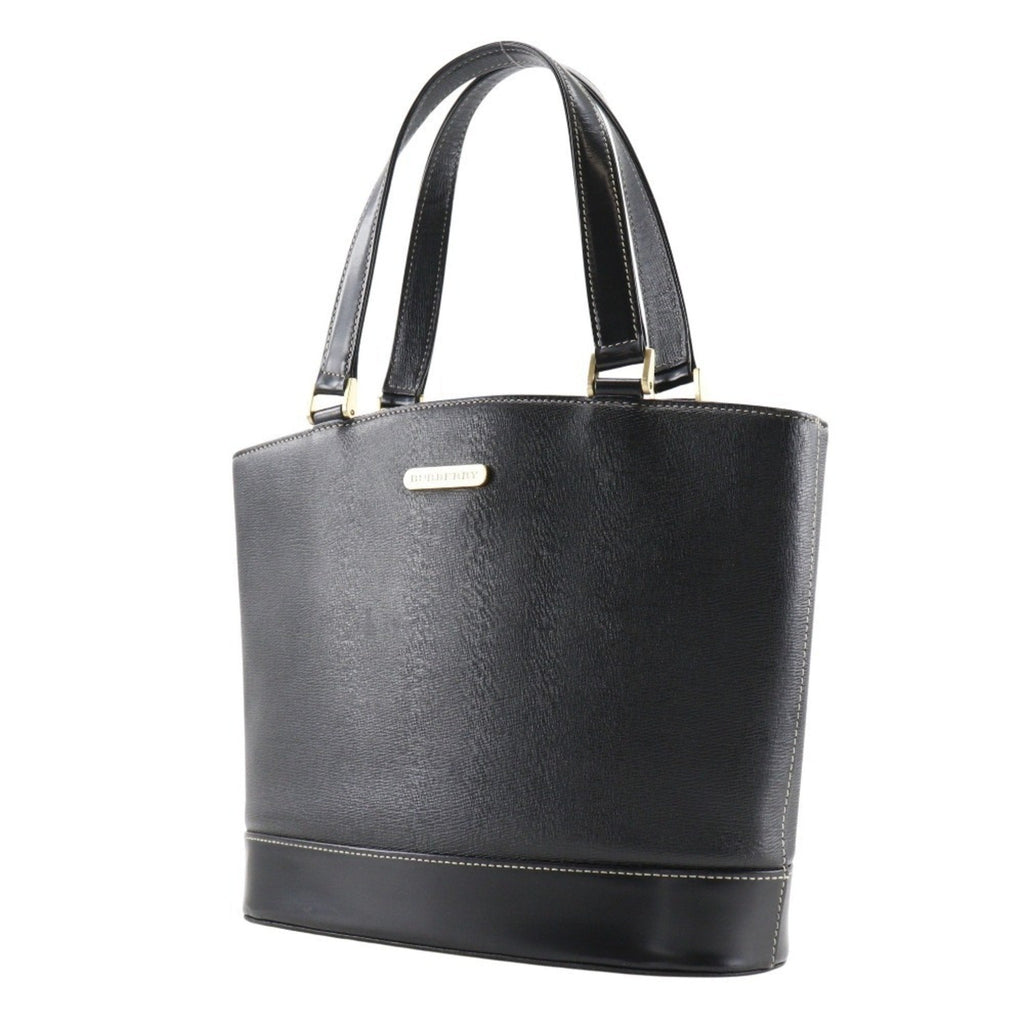 Burberry Black Leather Handbag Tote Bag