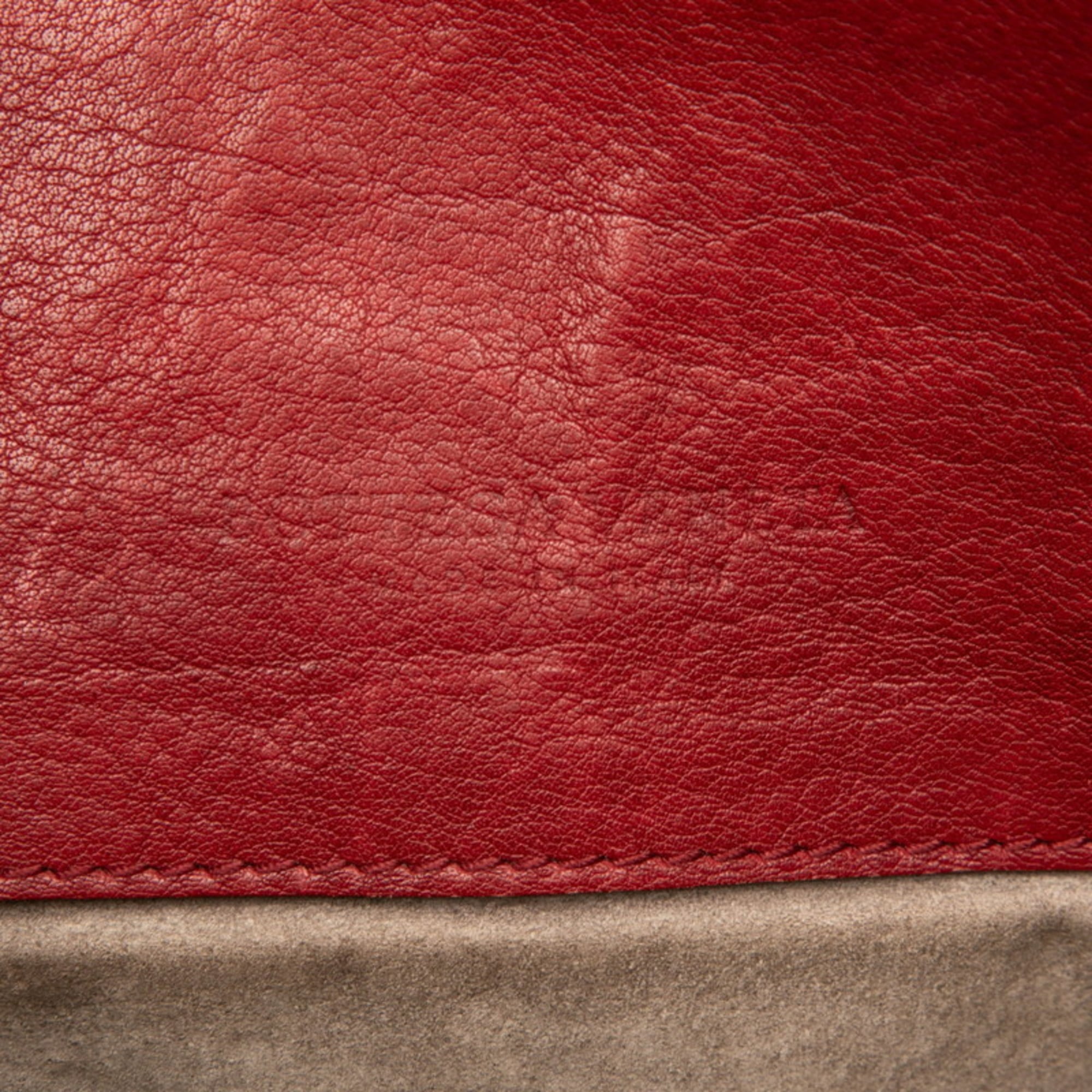 Bottega Veneta Red Color Leather Shoulder Bag