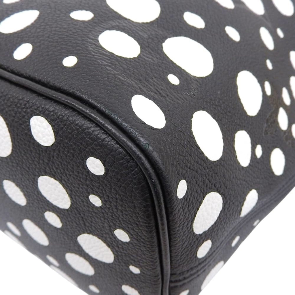 Louis Vuitton Black White Leather Tote Bag