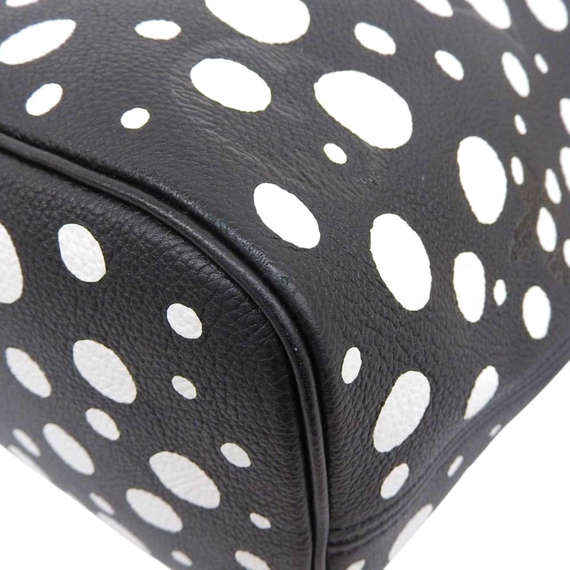 Louis Vuitton Black White Leather Tote Bag