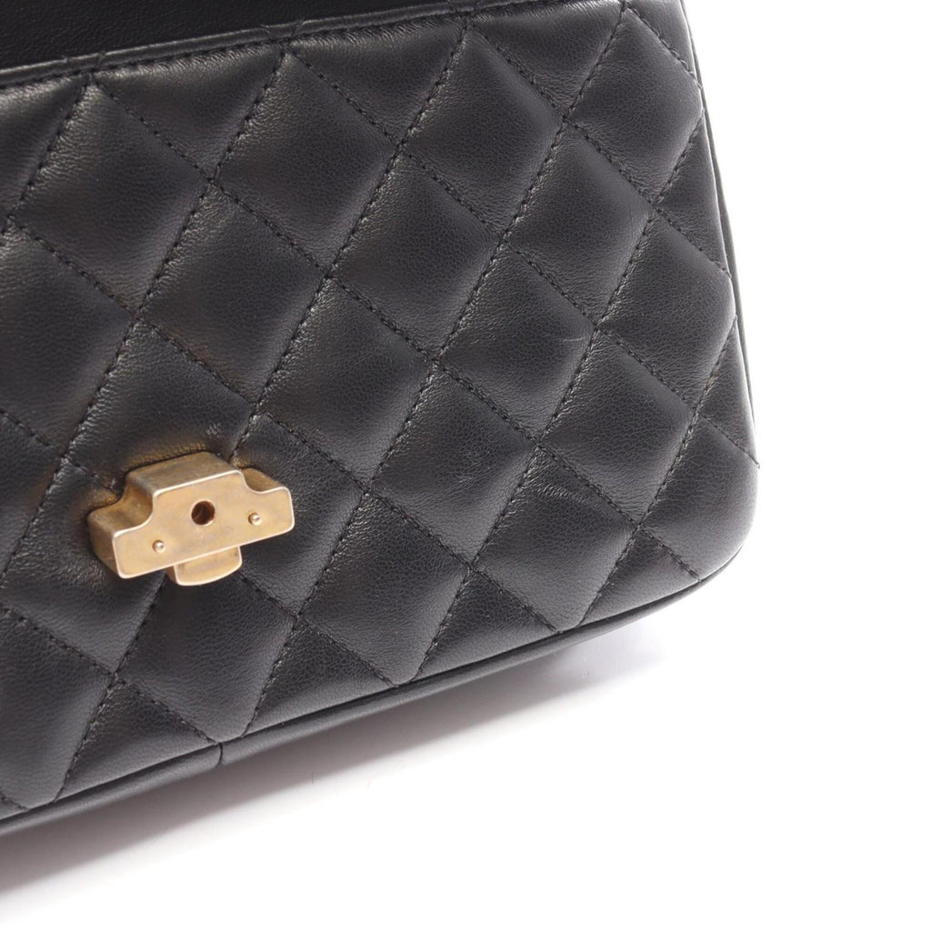Chanel Black Leather Handbag Shoulder Bag